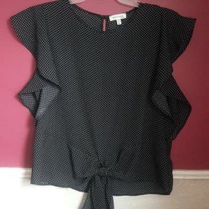 Monteau Polka Dot Tie Crop